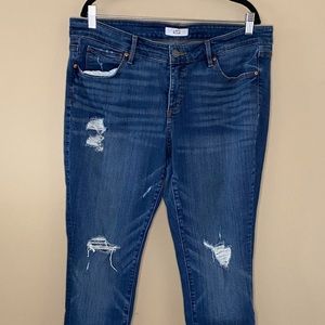 LOFT Plus Distressed Skinny Jeans